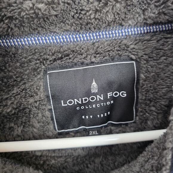 London Fog Navy Blue Sherpa Soft 1/4 Zip Outdoor Soft Pullover Jacket Size 2XL - Picture 3 of 7